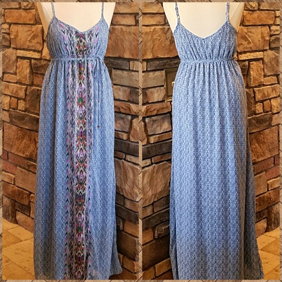 Jessica Simpson Dresses & Skirts - Jessica Simpson Maternity Blue Tribal Maxi Dress